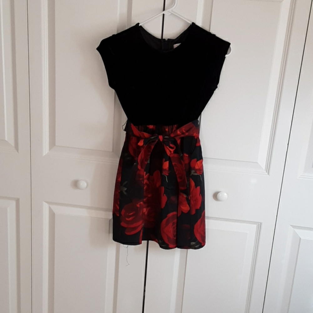 Black and red flower dress